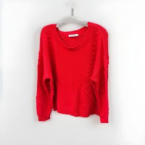 Stitches & Stripes Crewneck Sweater Size Large, Solid Red